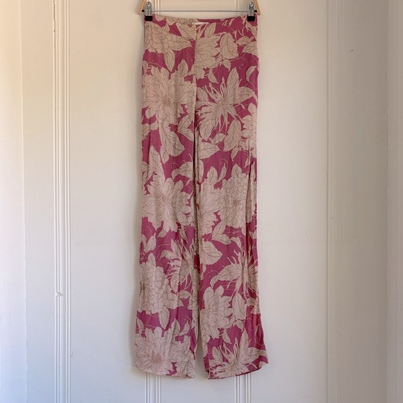 Mango Pink and Cream Floral Pants - Picture 1 of 9